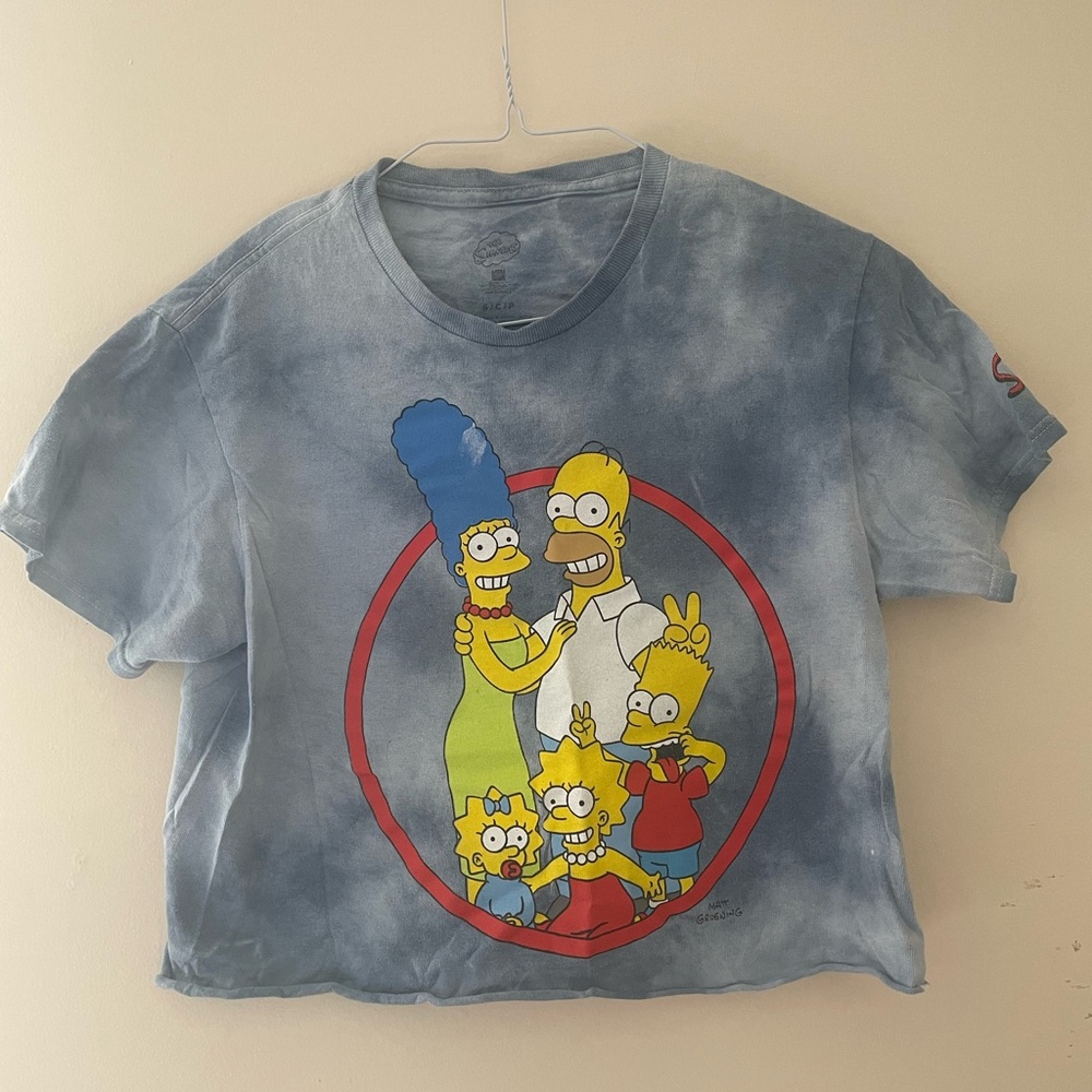 Blue Tie-Dye Simpsons Graphic T-Shirt